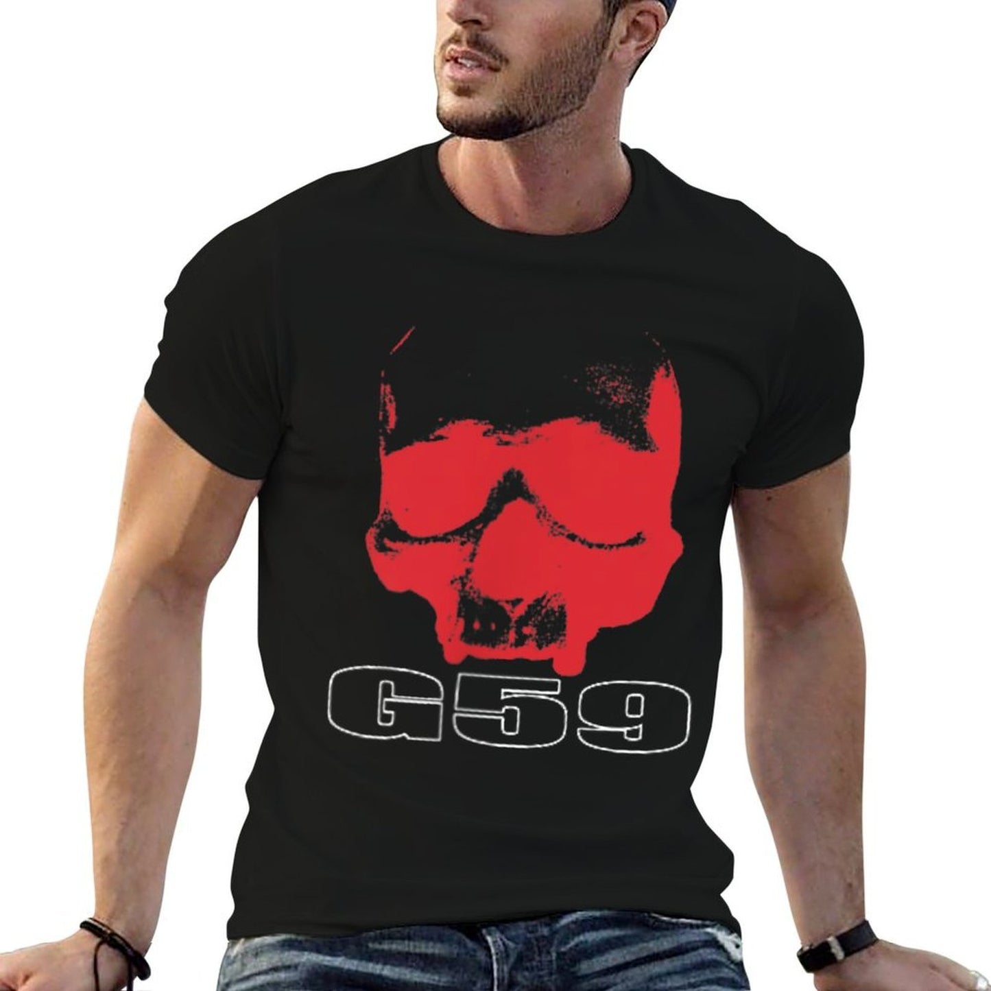 Skull Head G59 Greyday Print 2 Sides Graphic Moisture-wicking T-Shirt