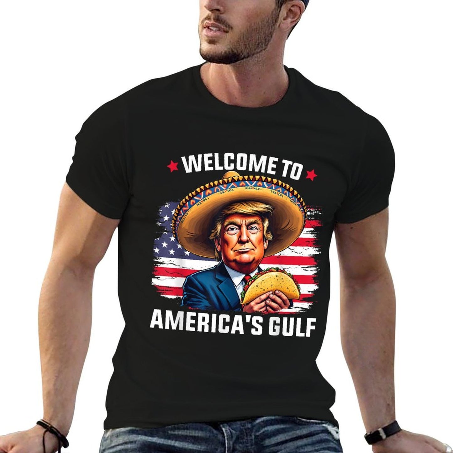 Welcome To America's Gulf of United States of America Trump Easy-care T-Shirt