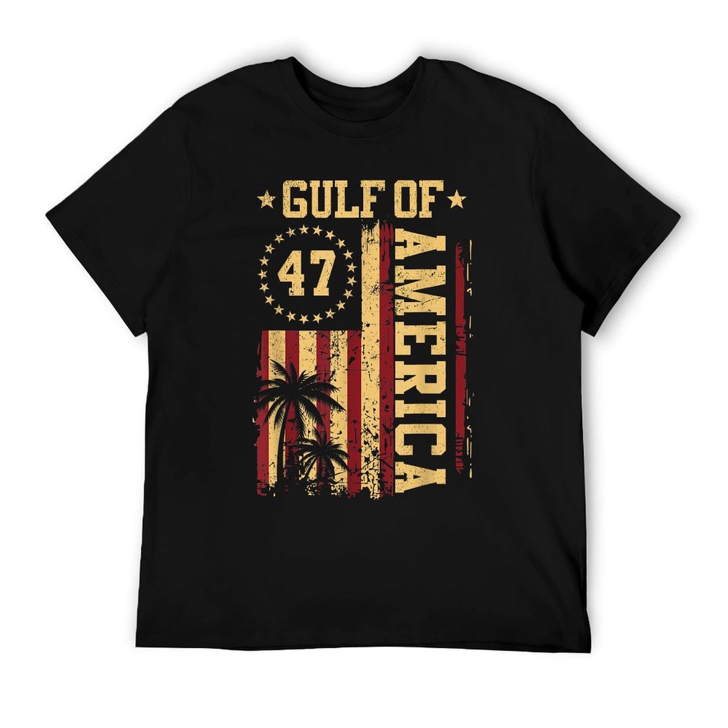Vintage Gulf Of USA America Funny USA Flag Men Women Relaxed-fit T-Shirt