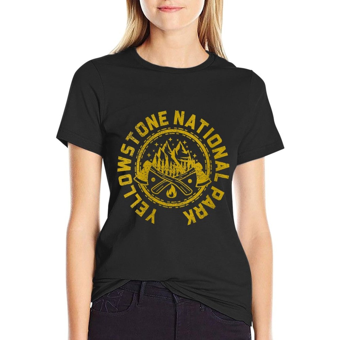 Womens Twilight Mountain Views Yellowstone National Park Classic T-Shirt