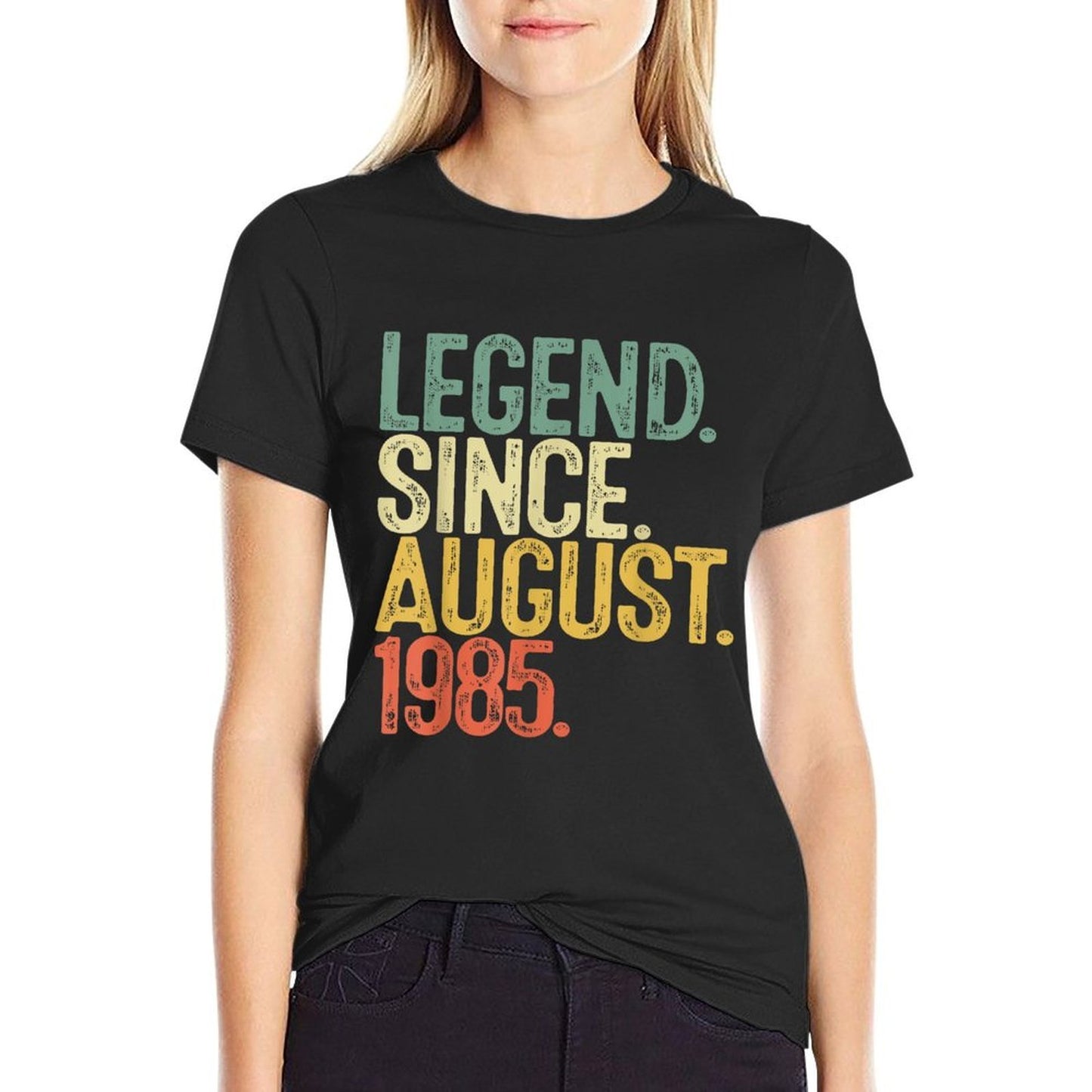 40 Year Old Gifts Legend August 1985 40th Birthday Men Women Fade-proof Color T-Shirt