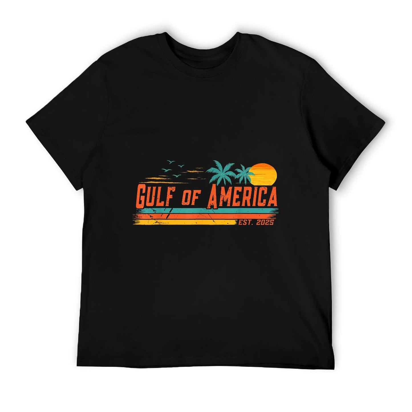 Vintage Gulf Of Us America Retro Sunset Gulf Of Us America Polyester Blend T-Shirt