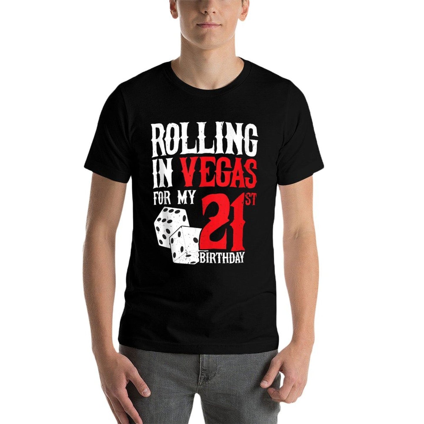 Las Vegas Birthday Party - Rolling in Vegas - 21st Birthday Eco-friendly Material T-Shirt