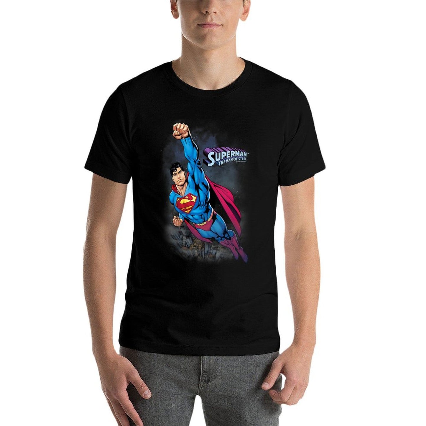 Womens Superman Twilight Flight Fade-proof Color T-Shirt