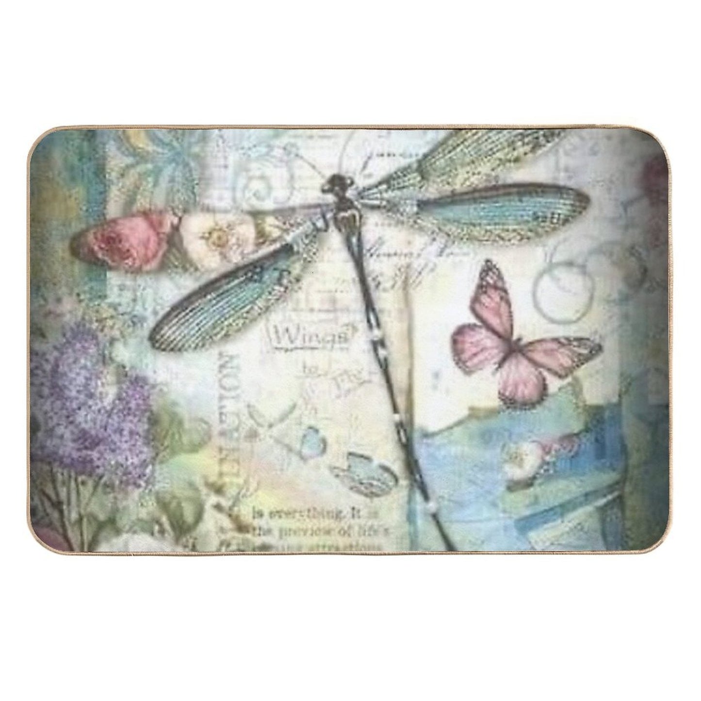 DRAGONFLY ANGEL Slip-Resistant Bath Mat
