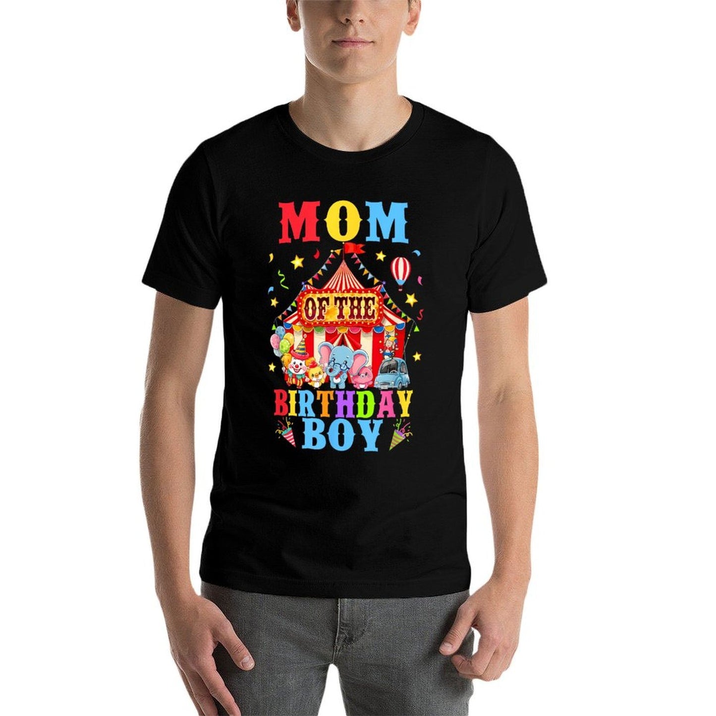 Mom Of The Birthday For Boy Circus Carnival Theme Party Relaxed-fit T-Shirt