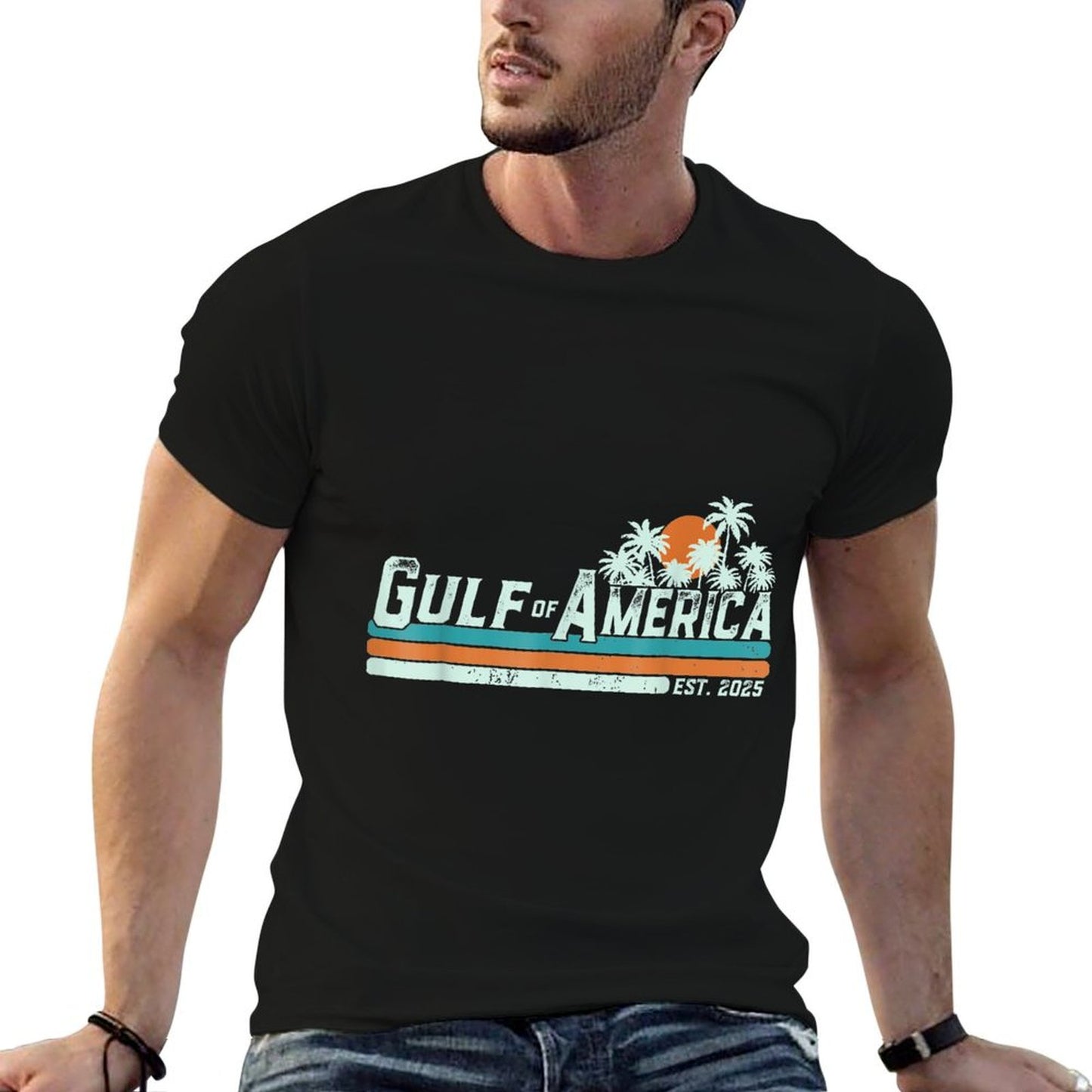Retro Gulf Of US America 2025 American Flag Gulf Mexico Classic T-Shirt