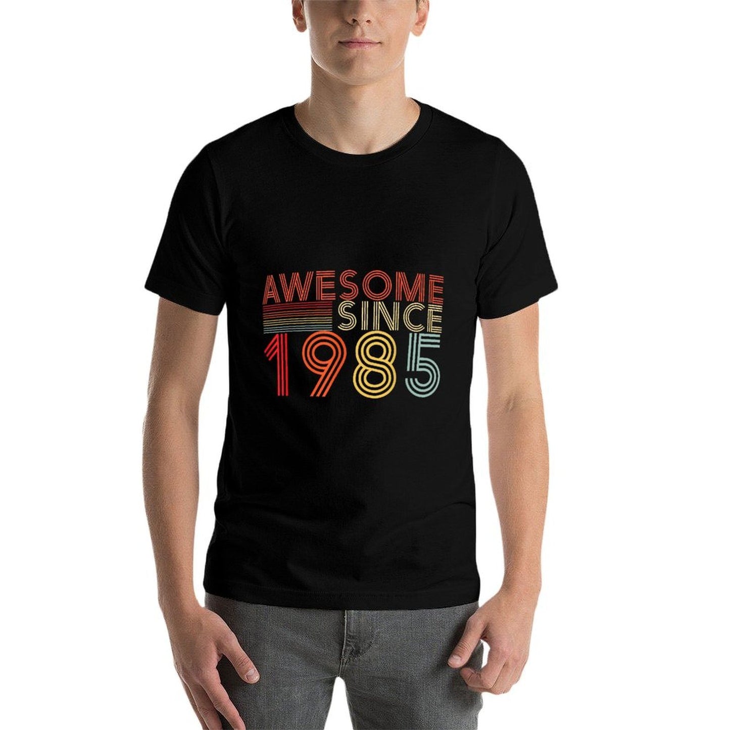 Retro 40 Birthday Decorations Men 40yr 1985 40th Birthday Rolled Sleeves T-Shirt