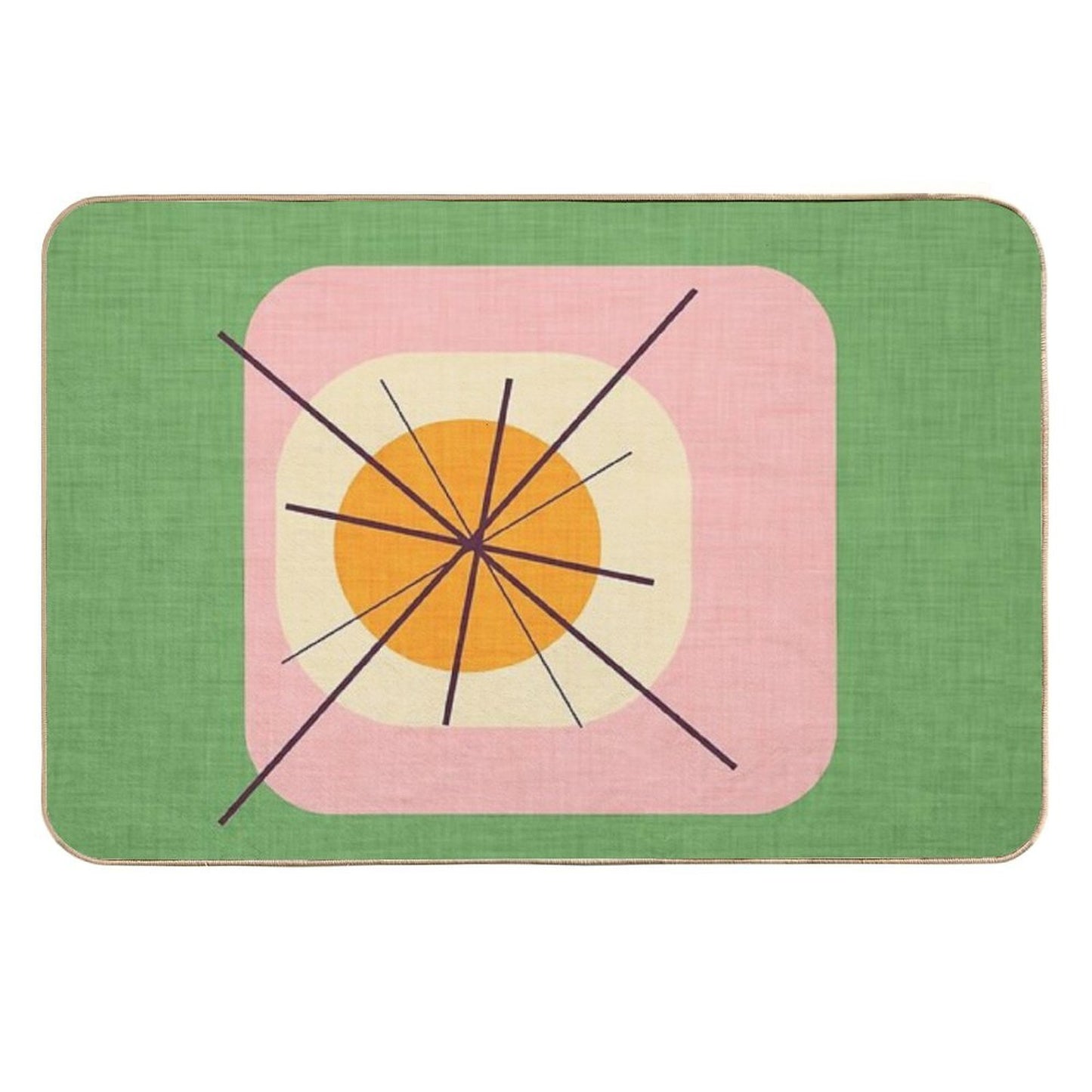 Flower Eggs Green-Pink #midcenturymodern Versatile Bath Mat