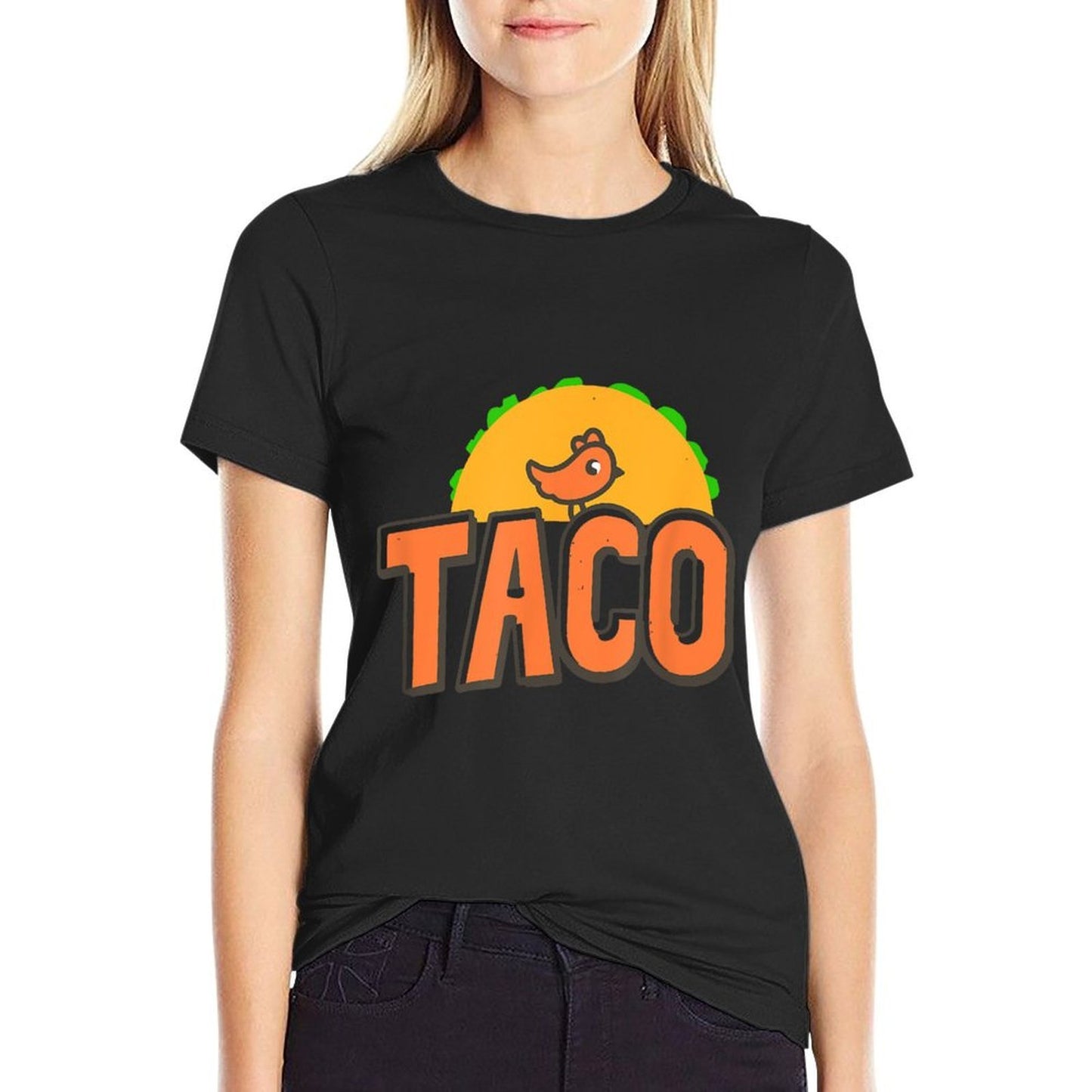 TACO Trump Logo Trump Always Chickens Out Trump Chicken Taco Oversized Silhouette T-Shirt