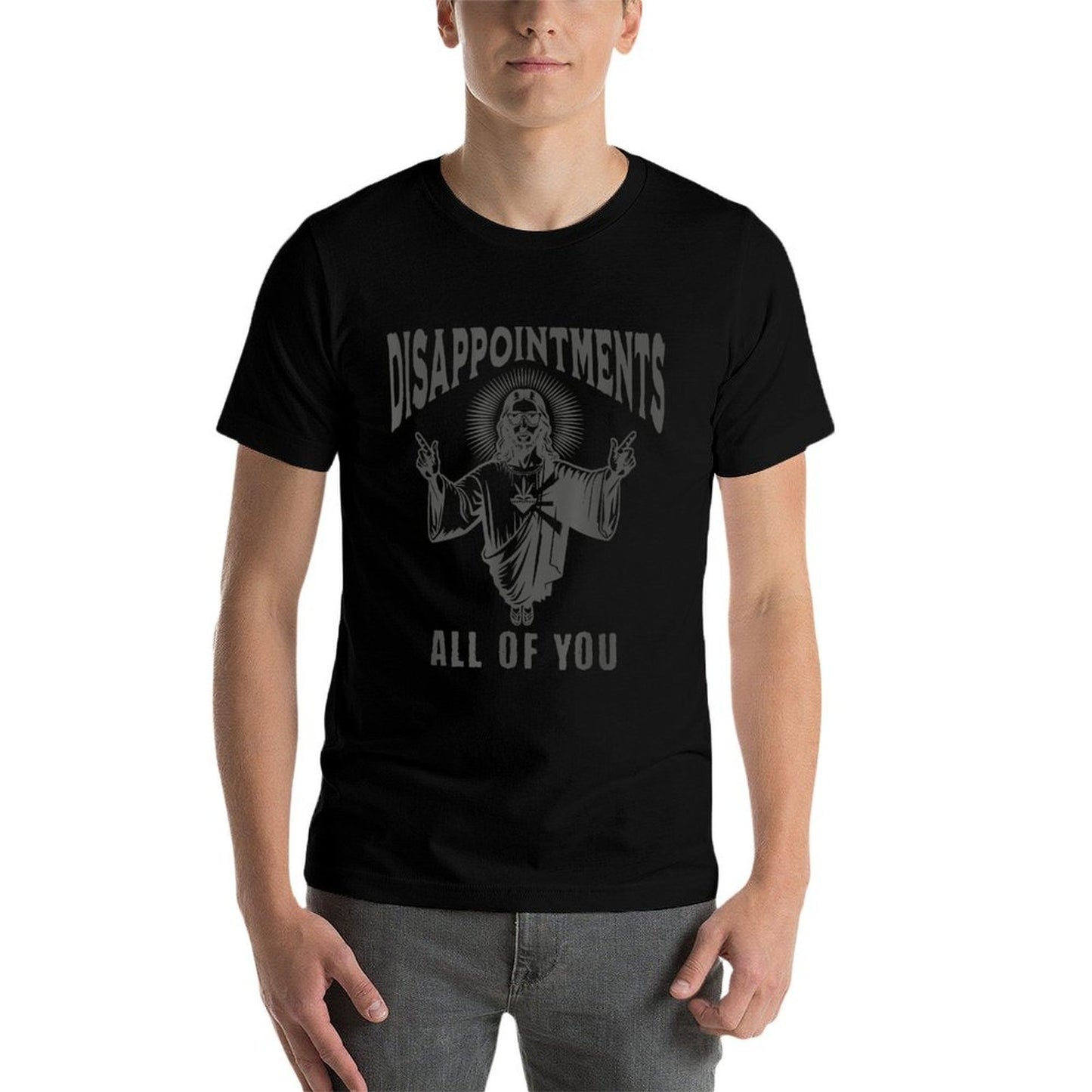 Funny Jesus Meme Disappointed All Of You Dark Humor Polyester Blend T-Shirt