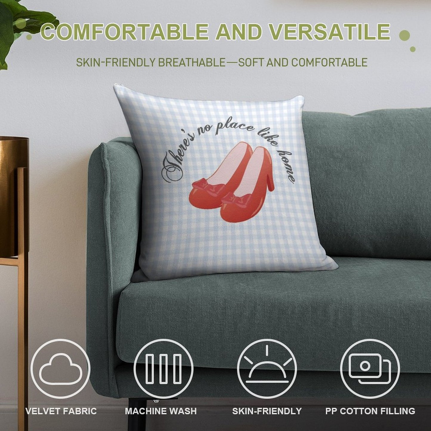 The Ruby Slippers Soft Easy Maintenance Throw Pillow