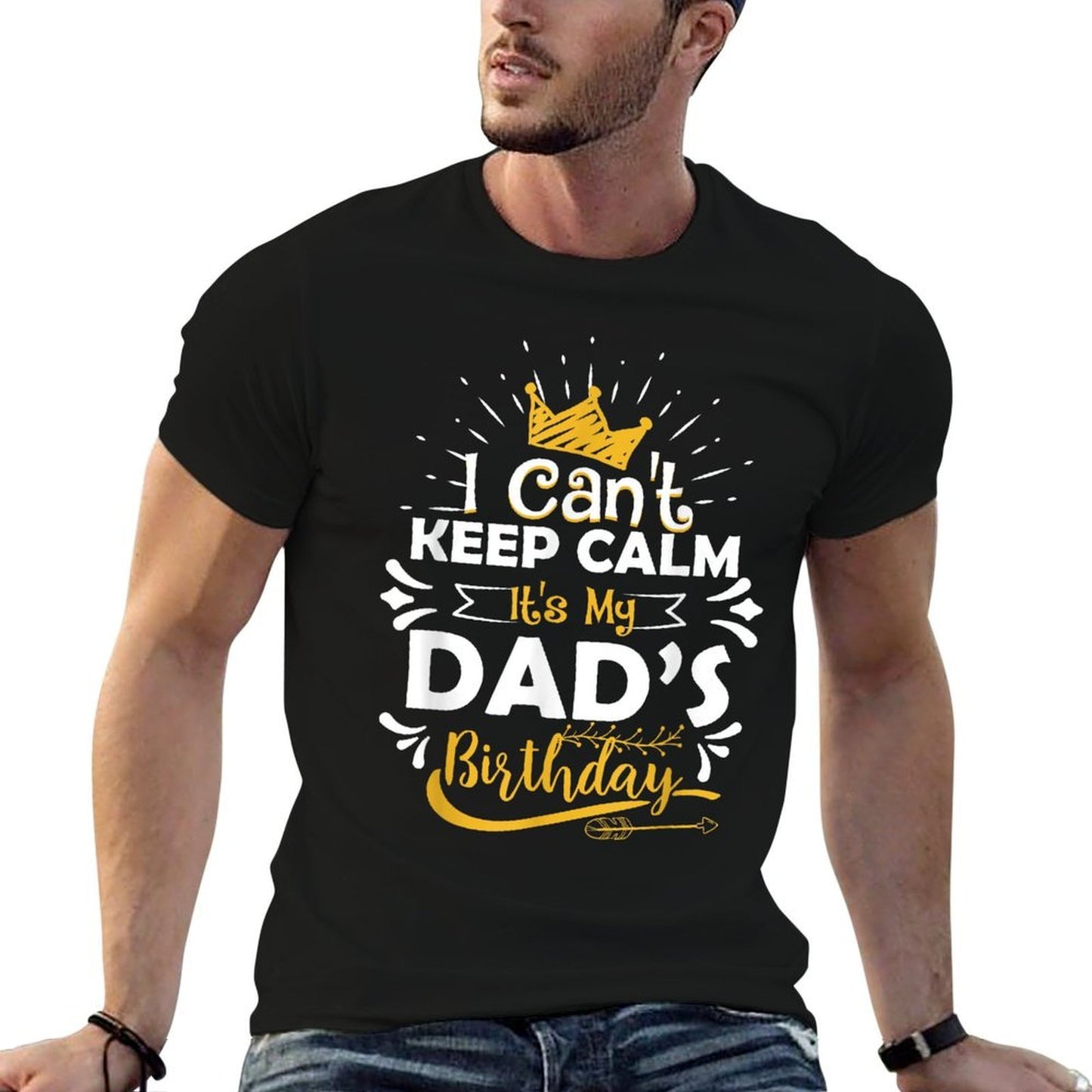 I Cant Keep Calm Its My Dad's Birthday Funny Family Party Heathered Texture T-Shirt