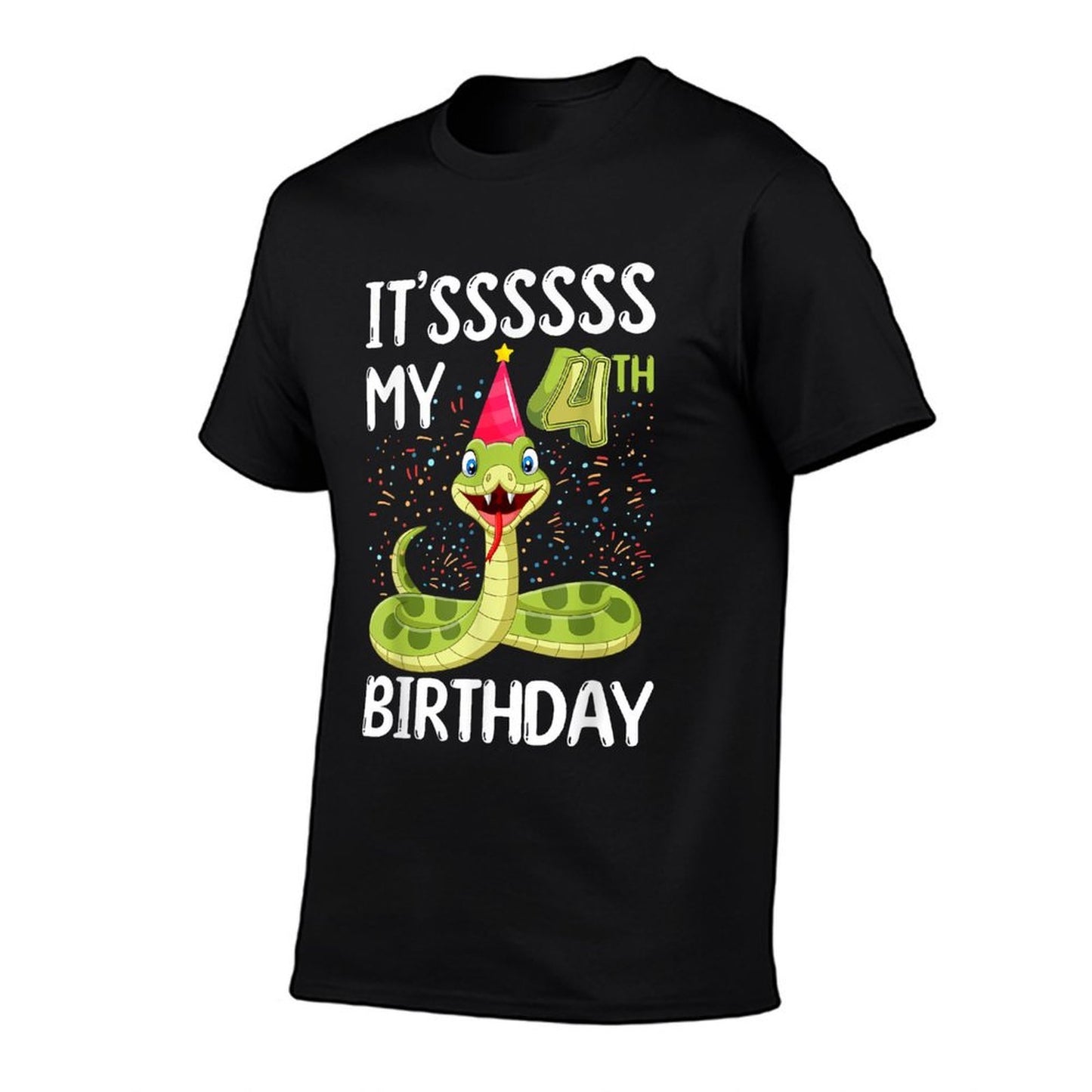 4th Birthday Snake Party 4 Year Old Snake Lover B-day Vintage-inspired T-Shirt
