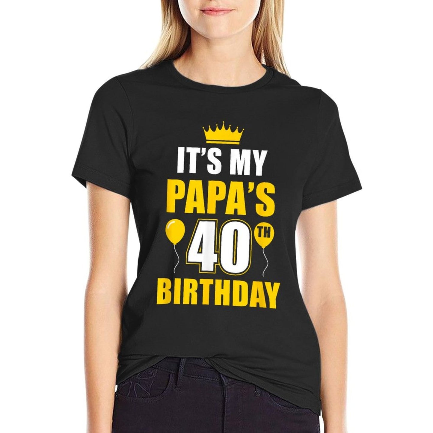 40th Birthday Dad Happy Birthday Papa Is 40 Trendy Pattern T-Shirt