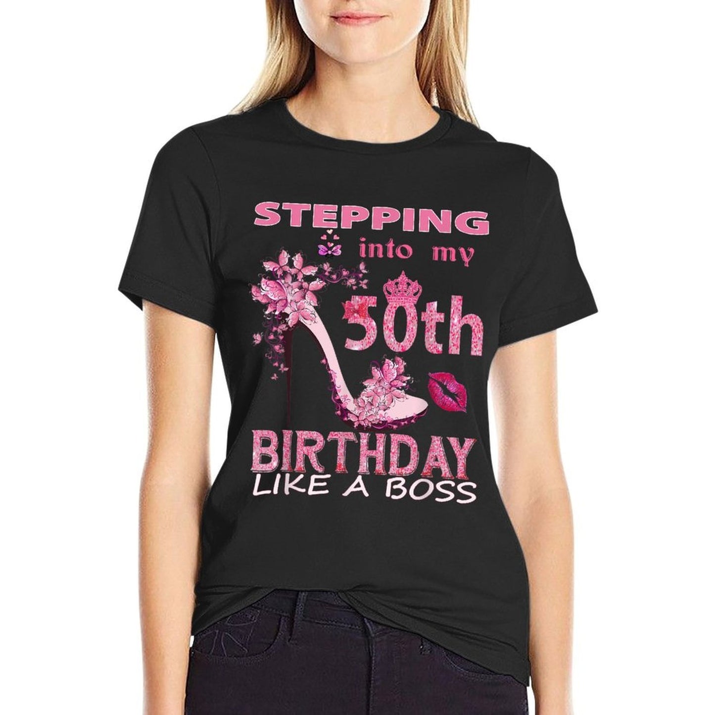 Stepping Into My 50th Birthday Graphic-printed T-Shirt