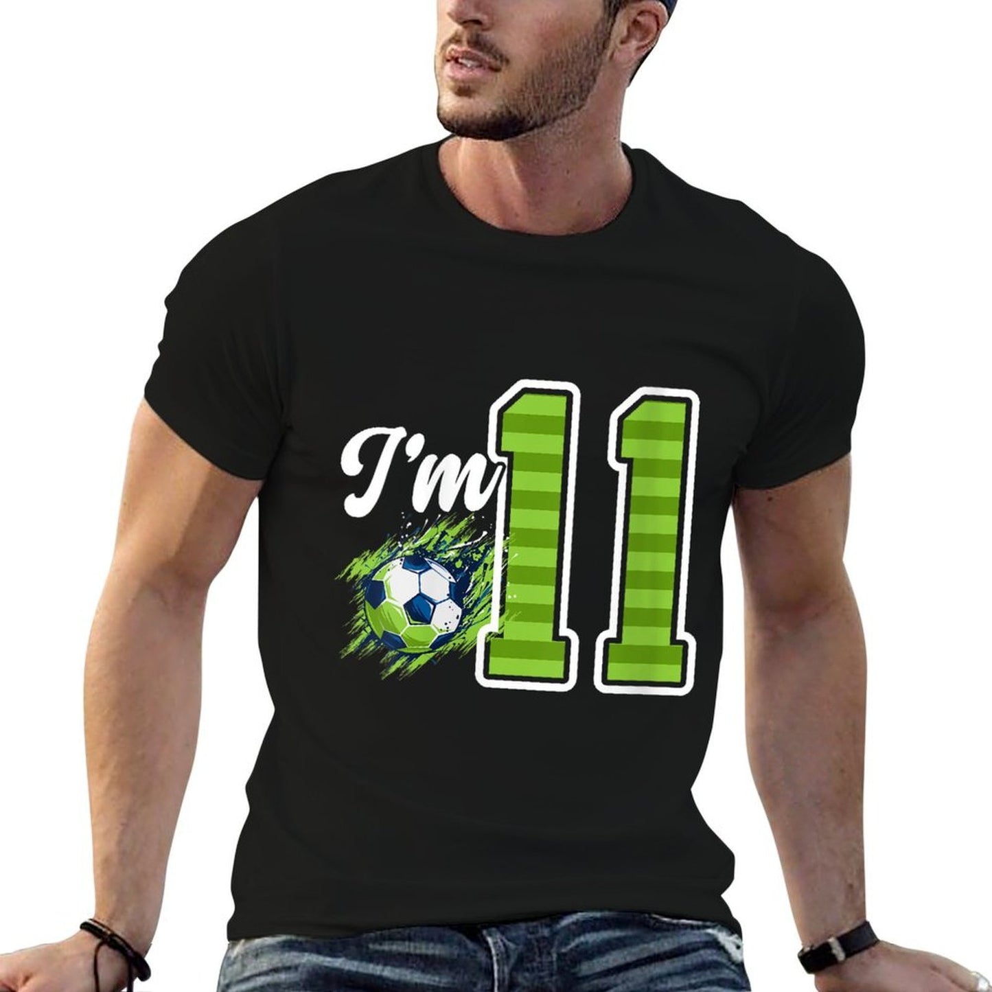 Womens 11th Soccer Birthday Party Eleven Year Old Soccer Player Stretchy T-Shirt