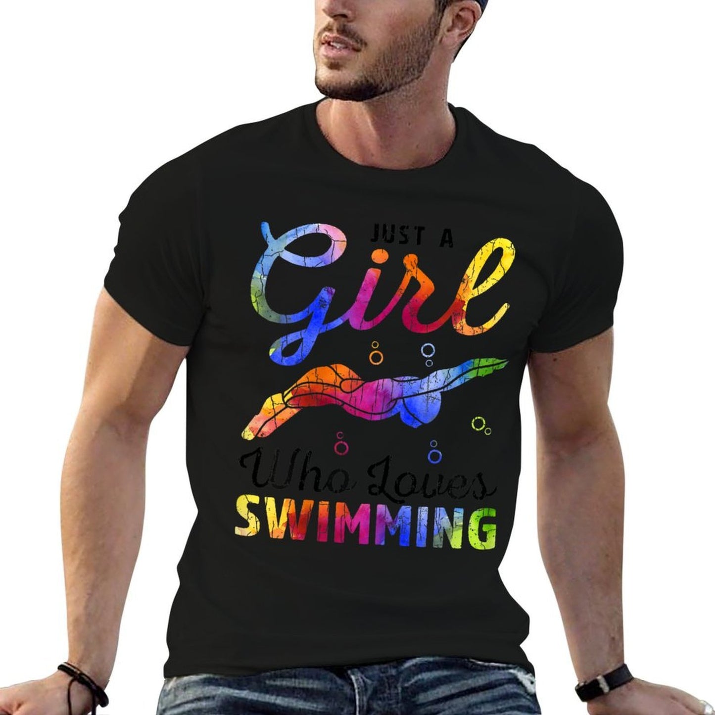 Just A Girl Who Loves Swimming Funny Swimmer Player Graphic Affordable Price T-Shirt