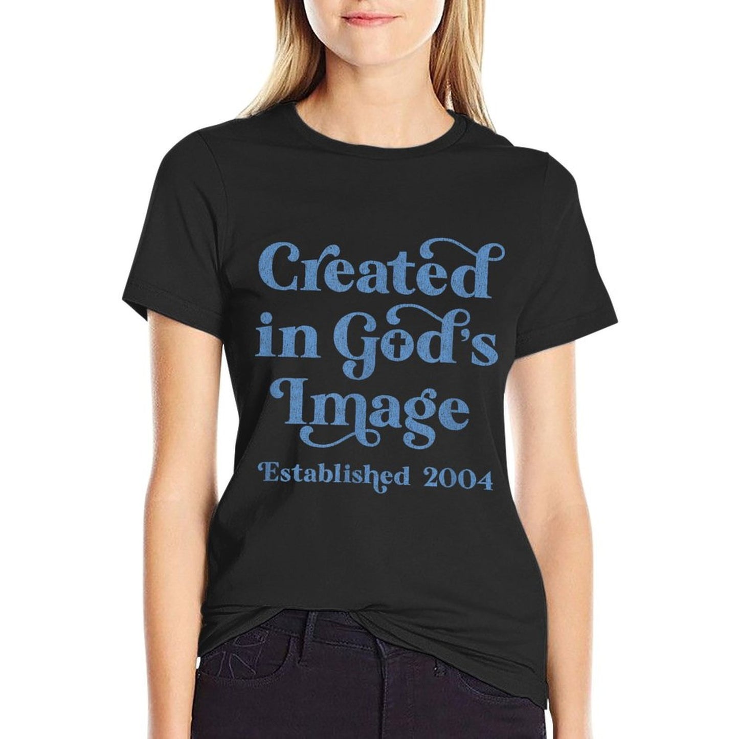 21 Year Old Christian Jesus And God 2004 21st Birthday Oversized Silhouette T-Shirt