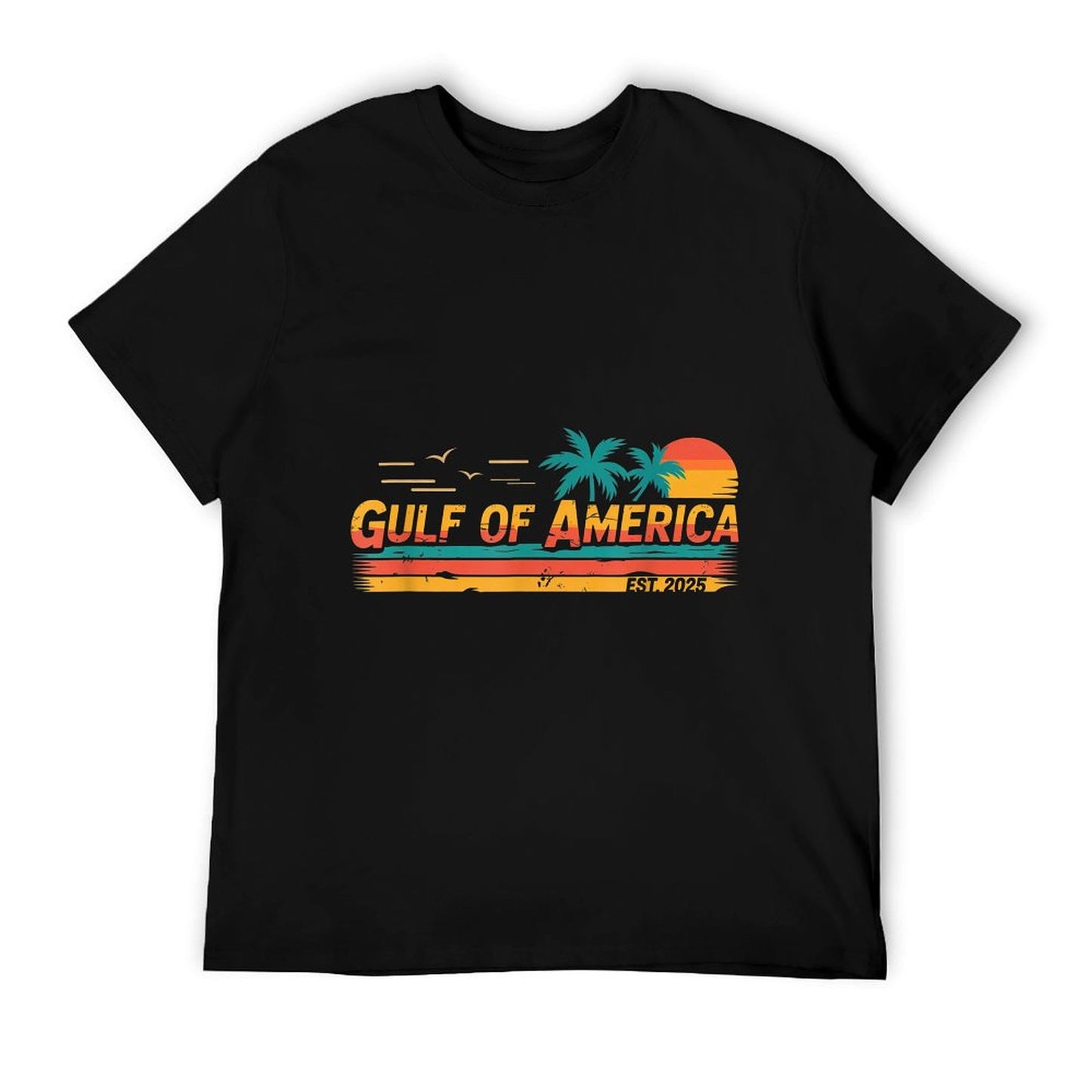 Vintage Gulf Of Us America Retro Sunset Gulf Of Us America Lightweight T-Shirt