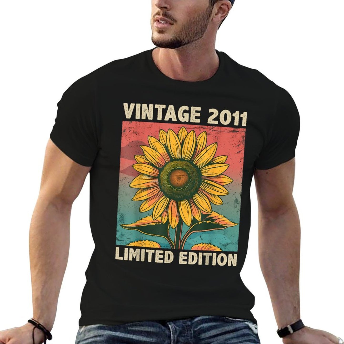 14 Years Old Gift Vintage 2011 Sunflower Lover 14th Birthday Lightweight T-Shirt
