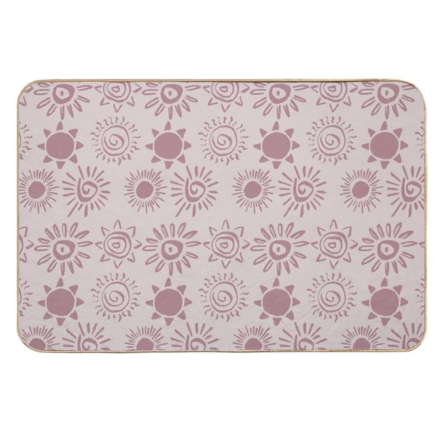 Magical Sun Bohemian Dreamy Aesthetic In Muted Colors Light & Dark Muted Pink Multi-Purpose Bath Mat
