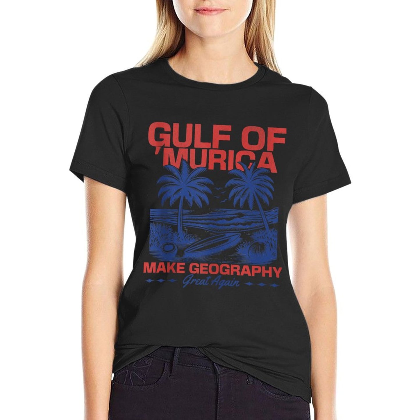 Gulf of USA American Gulf of Murica Patriotic Beach Tank Top Lightweight T-Shirt
