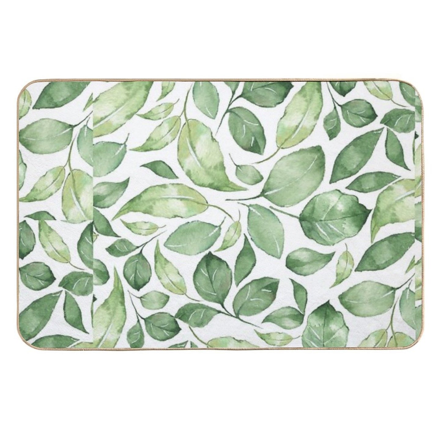 Watercolor Leaves Versatile Bath Mat