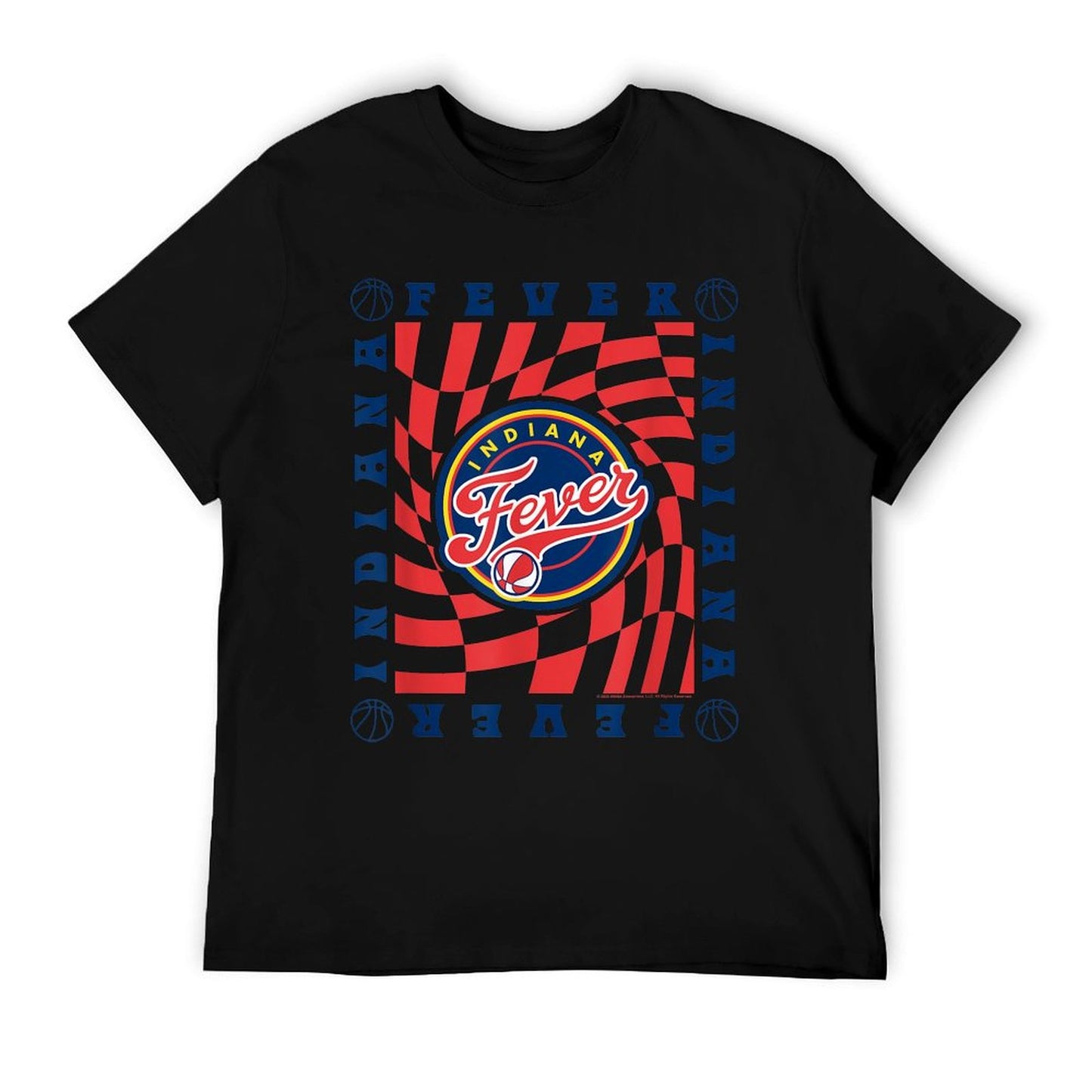WNBA Indiana Fever Retro Wavy Checkerboard Easy-care T-Shirt