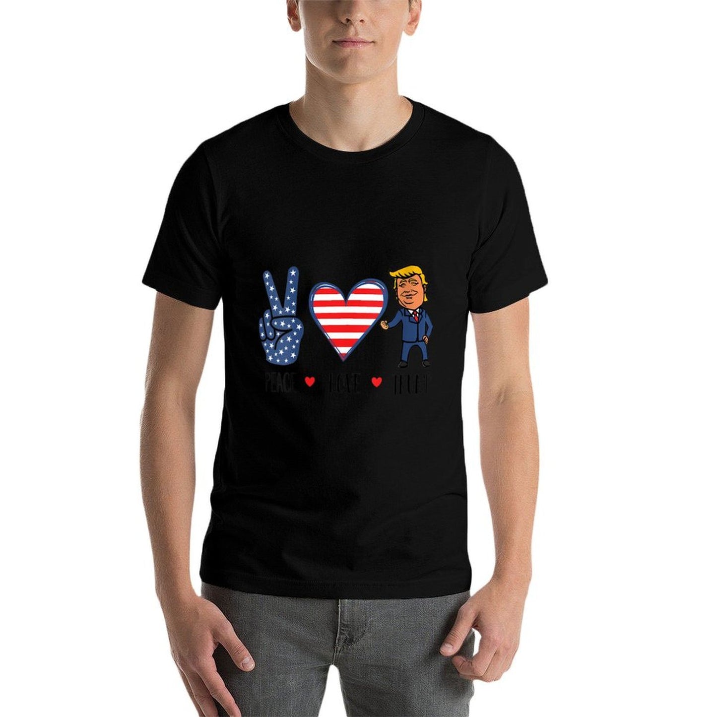 Womens Peace Love Donald Trump Cute America Vote Election 2020 Odor-resistant T-Shirt