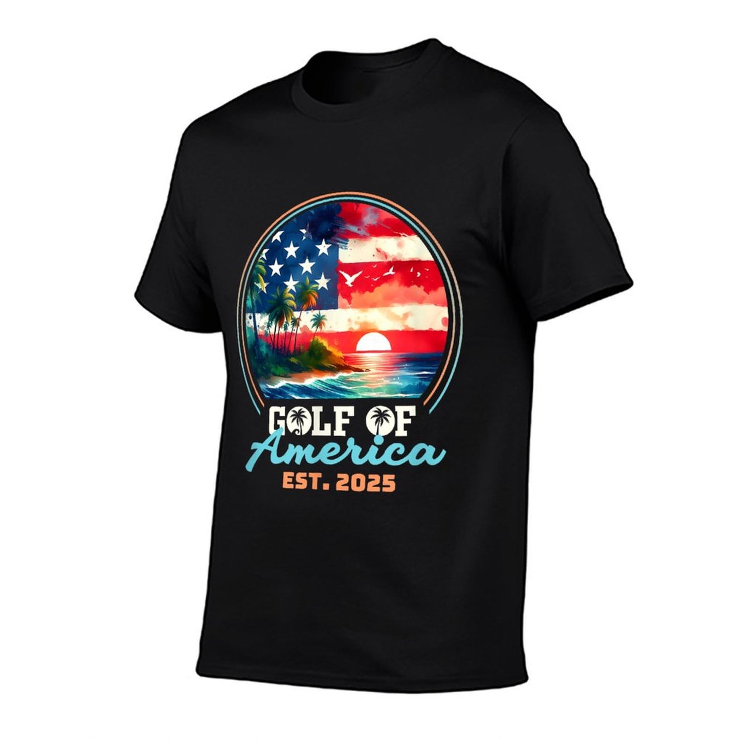 Gulf Of USA America Retro Vintage Beach Tagless Design T-Shirt