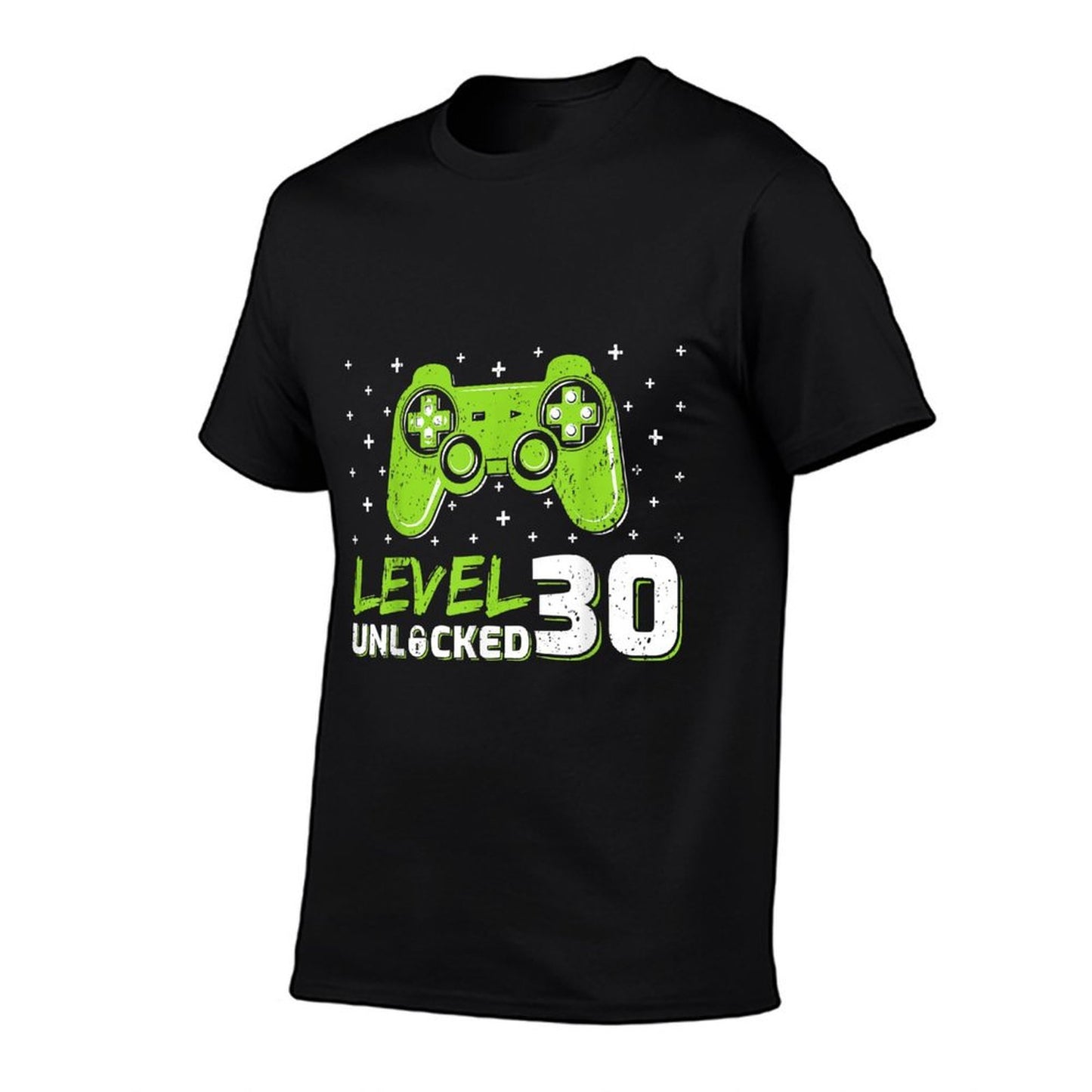 Gaming Lover Level 30 Unlocked Video Gamer 30th Birthday Rolled Sleeves T-Shirt