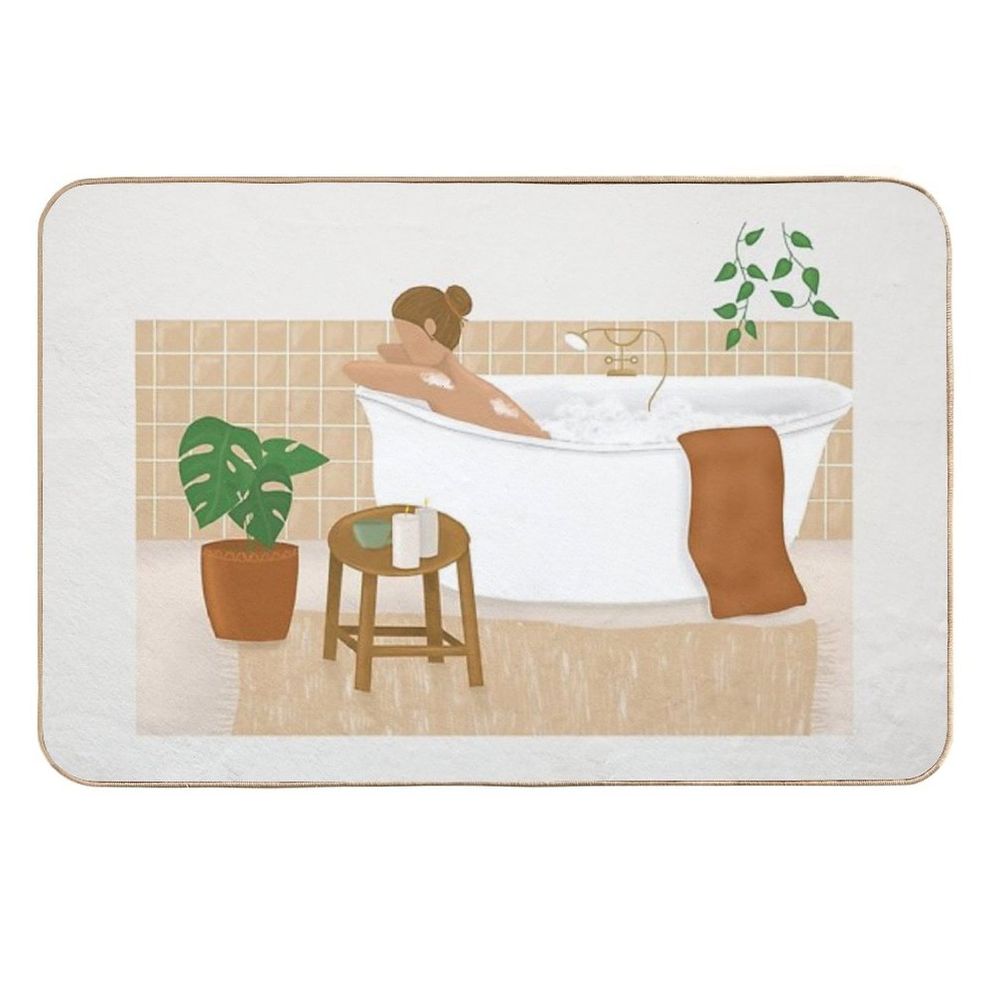 Hygge Bathtub Easy Maintenance Bath Mat