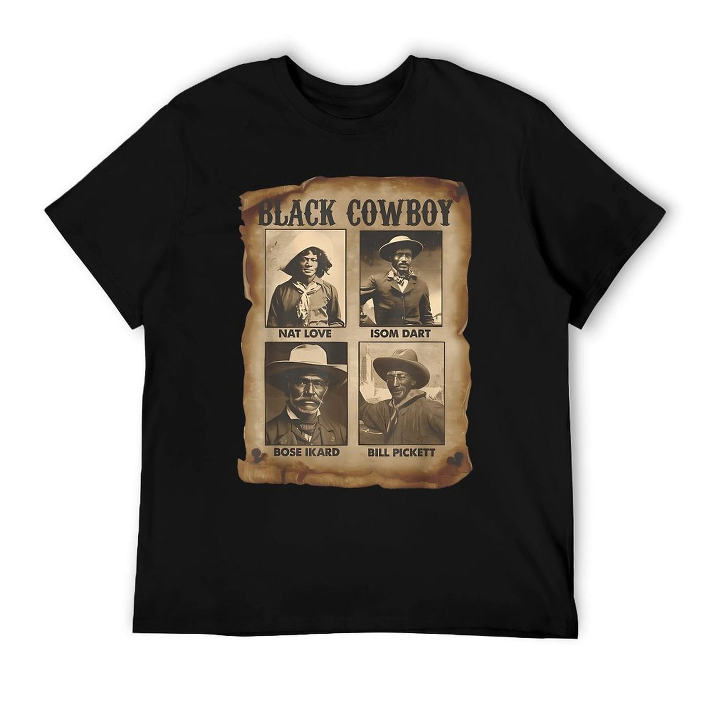 Black Cowboy Western Rodeo Melanin Black History Texas Men Oversized Silhouette T-Shirt