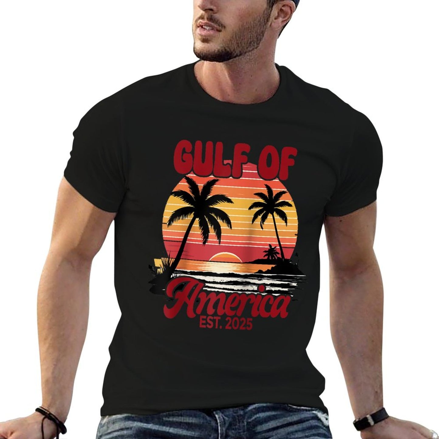 Gulf Of US America Est. 2025 Raglan Baseball Slim-fit Cut T-Shirt