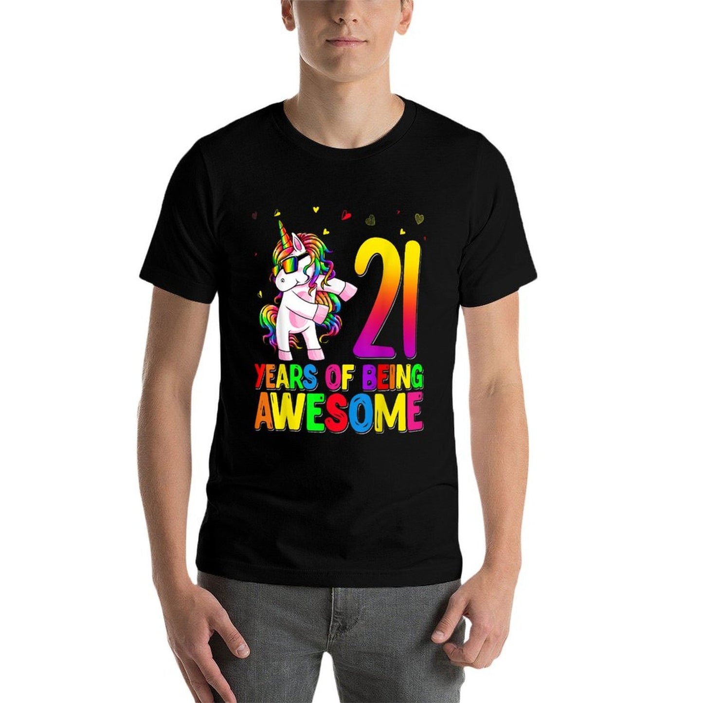 21 Years Old Birthday Unicorn Flossing 21st Birthday Unicorn Eco-friendly Material T-Shirt