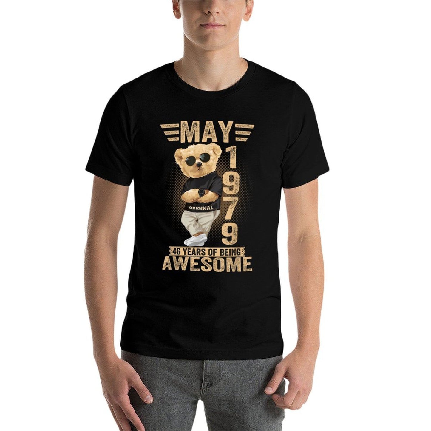 May 46th Birthday Men Women 1979 Awesome Teddy Bear Graphic-printed T-Shirt