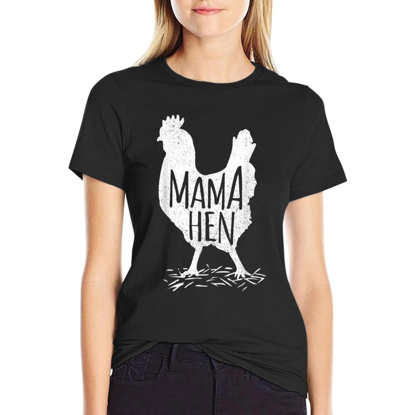 Funny Mother's Day Mama Hen Chicken Gift Mom Farm Lightweight T-Shirt