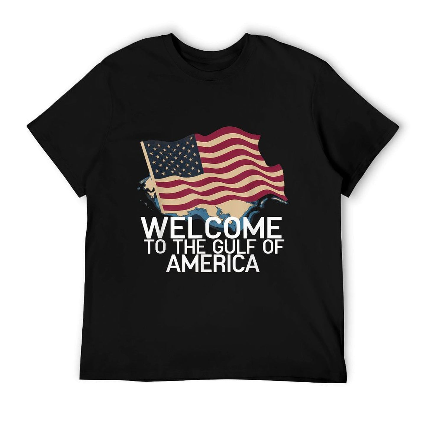 Gulf Of USA America Gift Men Women Flag Beach Relaxed-fit T-Shirt