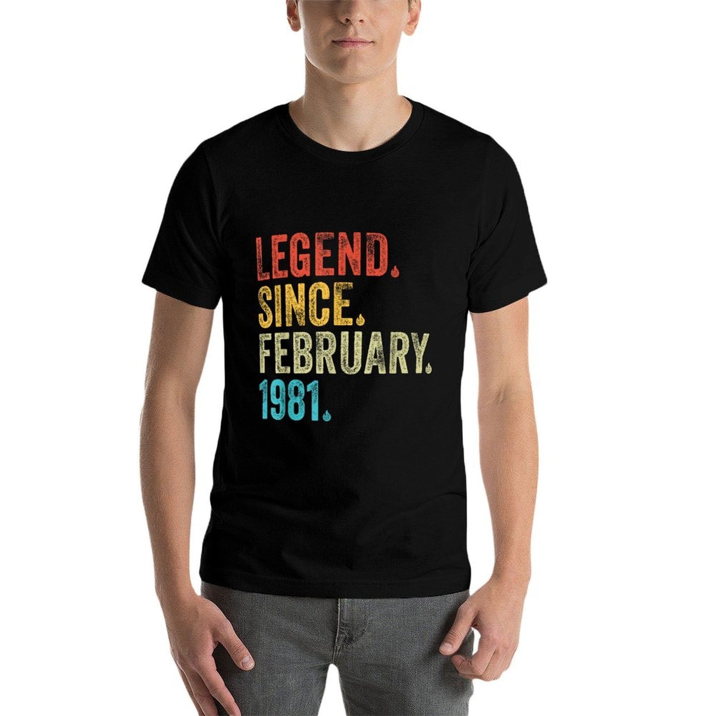 40 Year Old Legend Since February 1981 40th Birthday Vintage Versatile T-Shirt
