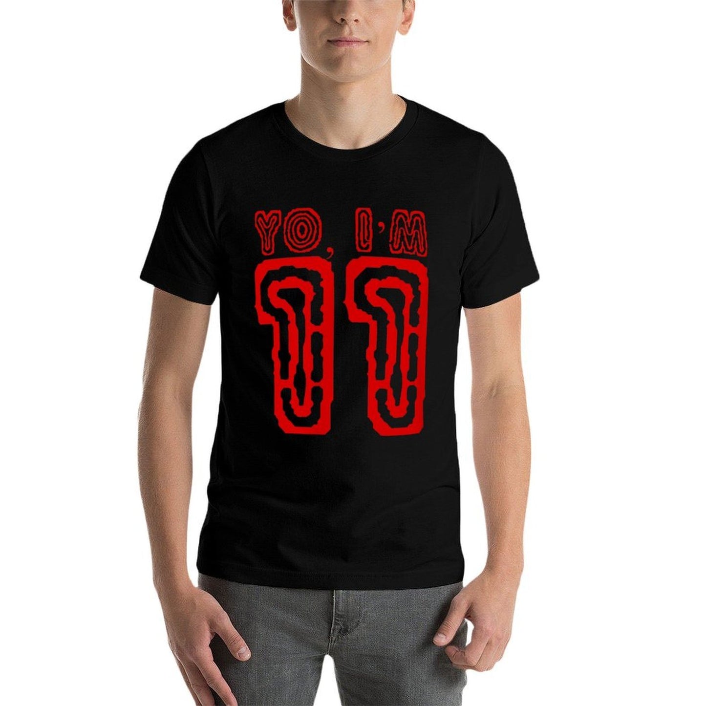 Yo, I'm 11 Eleven Years Old Birthday Tshirt Eleventh Ribbed Collar T-Shirt