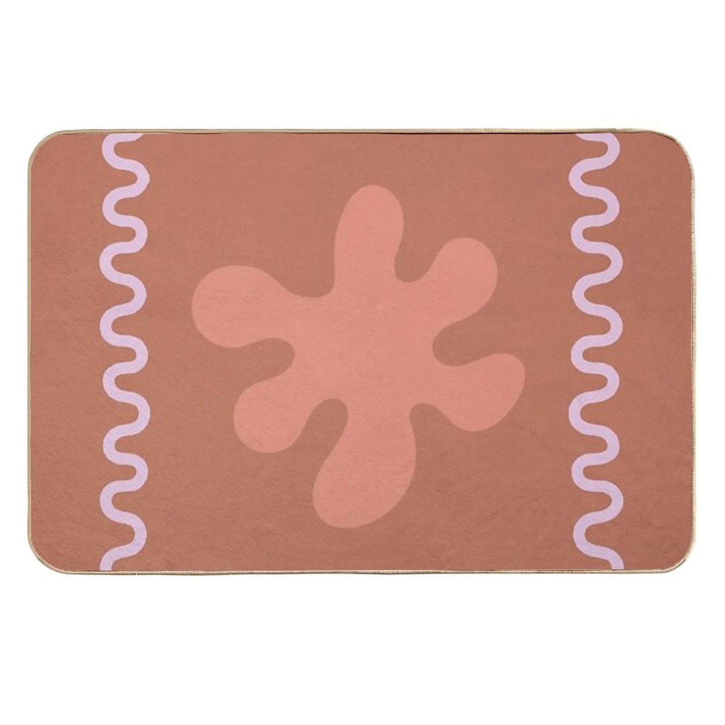 Brown Wavy Lines Eco-Friendly Bath Mat