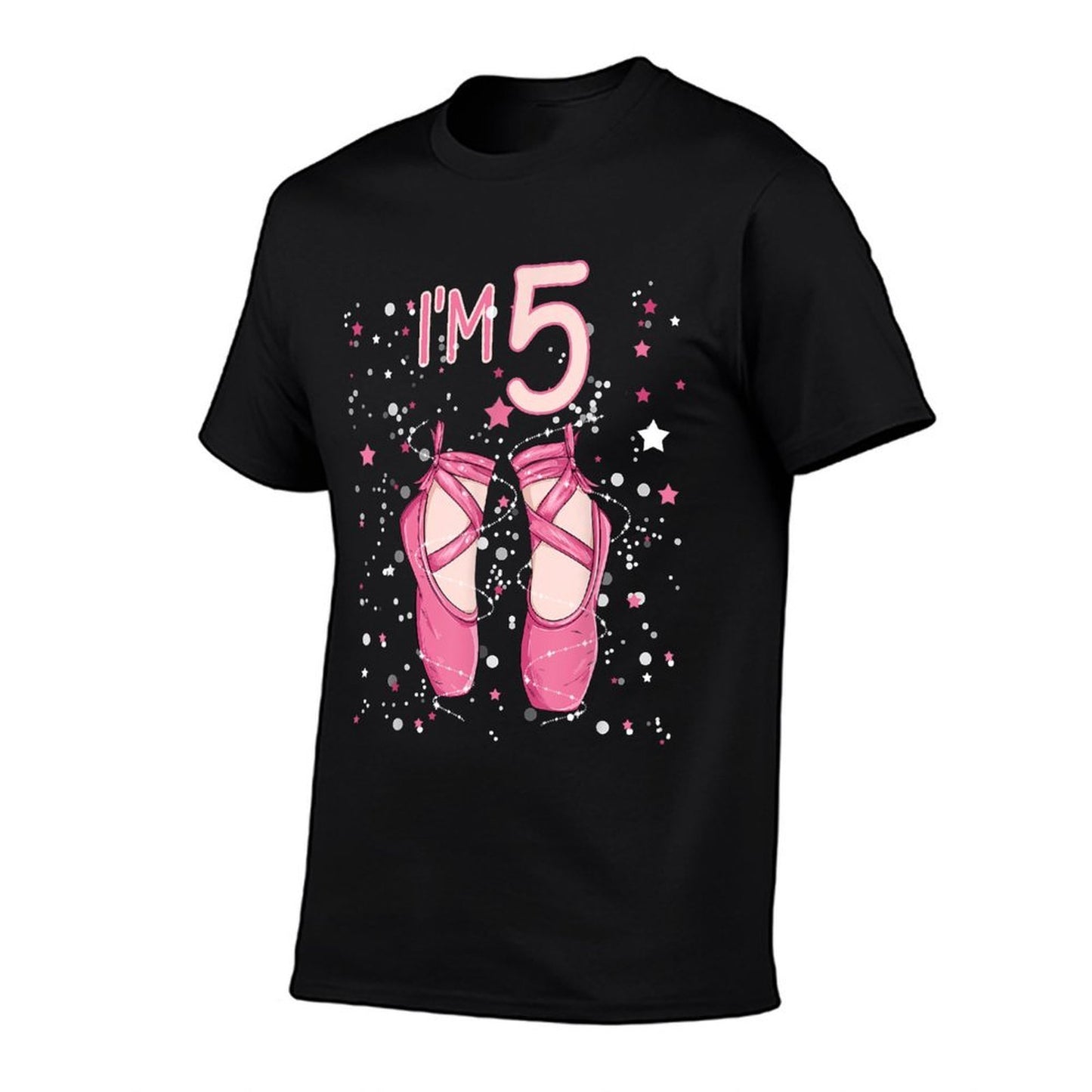 Ballerina 5th Birthday Party 5 Years Old Ballet Shoes Cotton T-Shirt