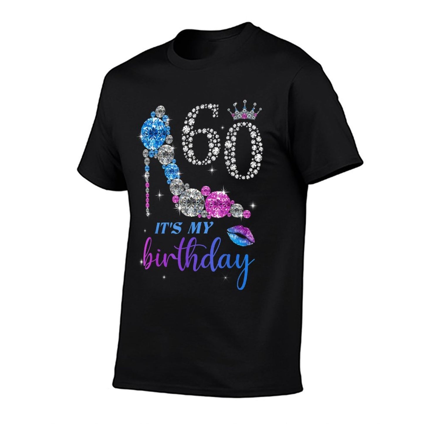 Women It's My 60th Purple Shoe Crown Happy 60th Birthday Heathered Texture T-Shirt
