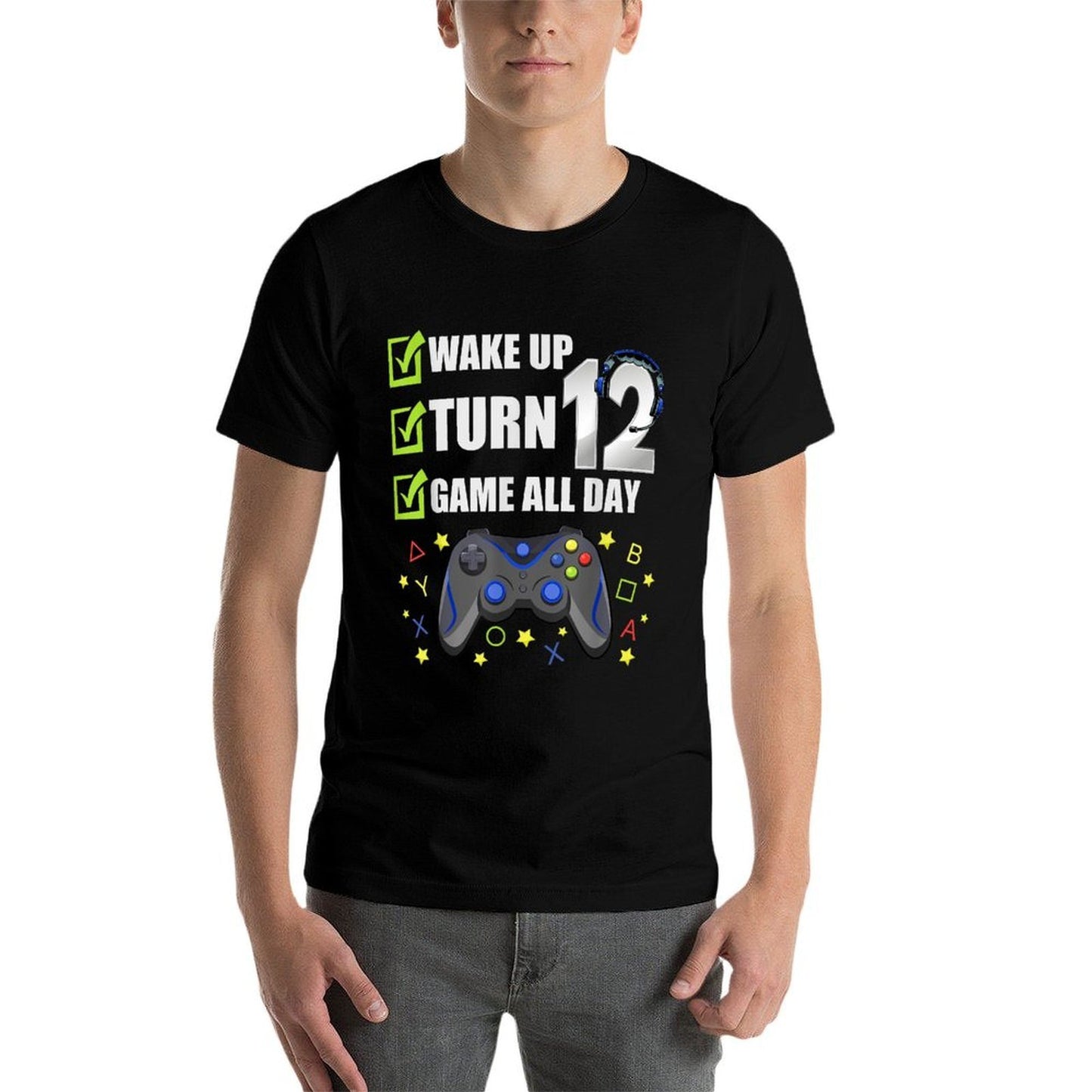 12 Year Old Gamer Birthday Party Video Gaming 12th Gift Summer-ready Fabric T-Shirt