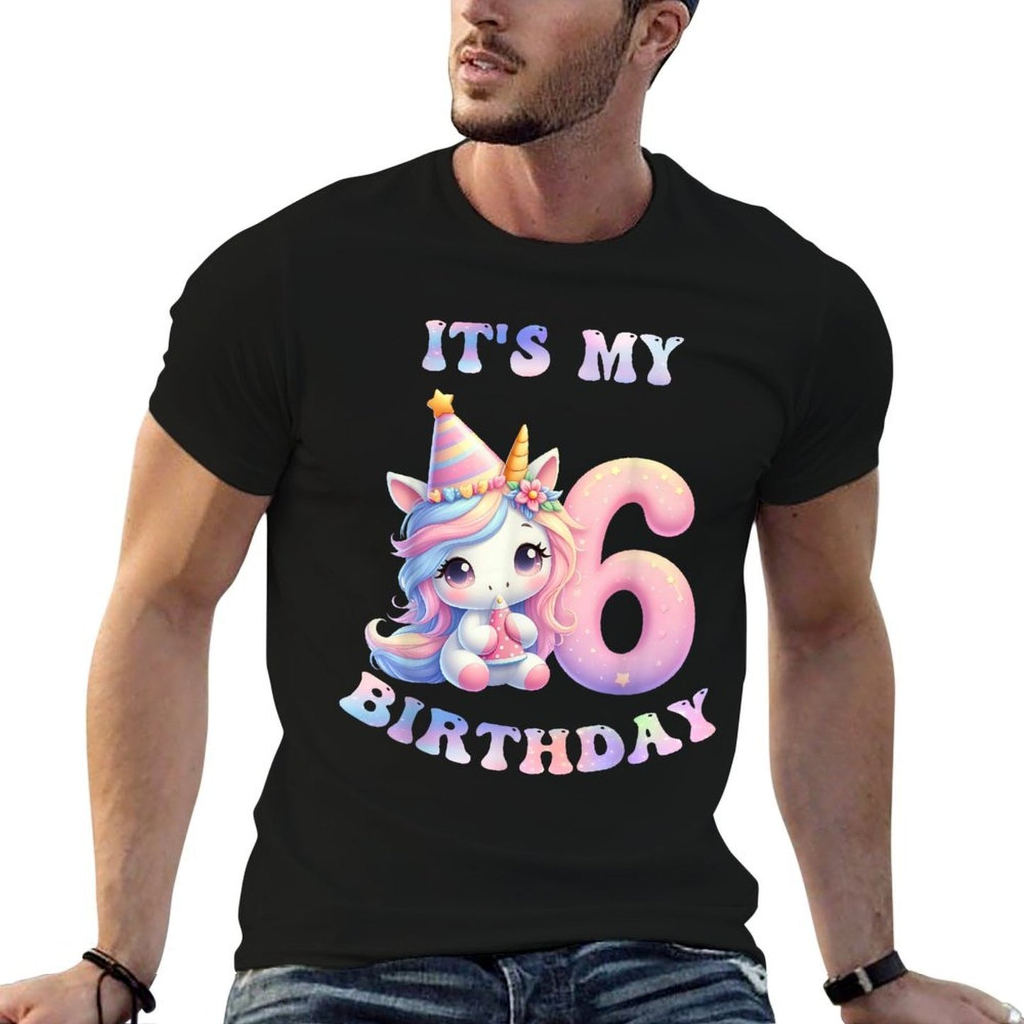 6 Year Old Unicorns Costume For 6th Birthday Girl Party Comfortable T-Shirt