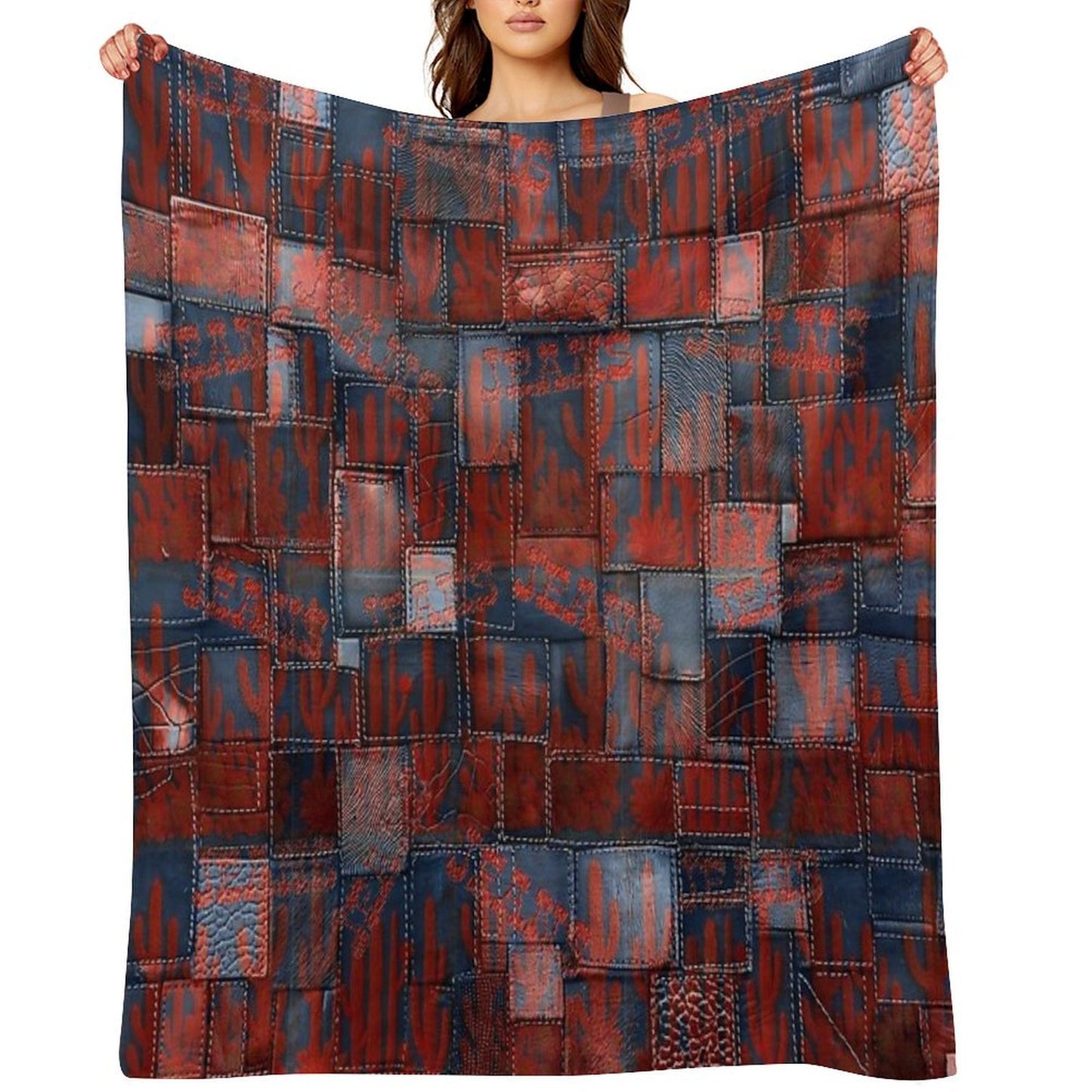 Cowboy Pattern V33 Travel-friendly Throw Blanket