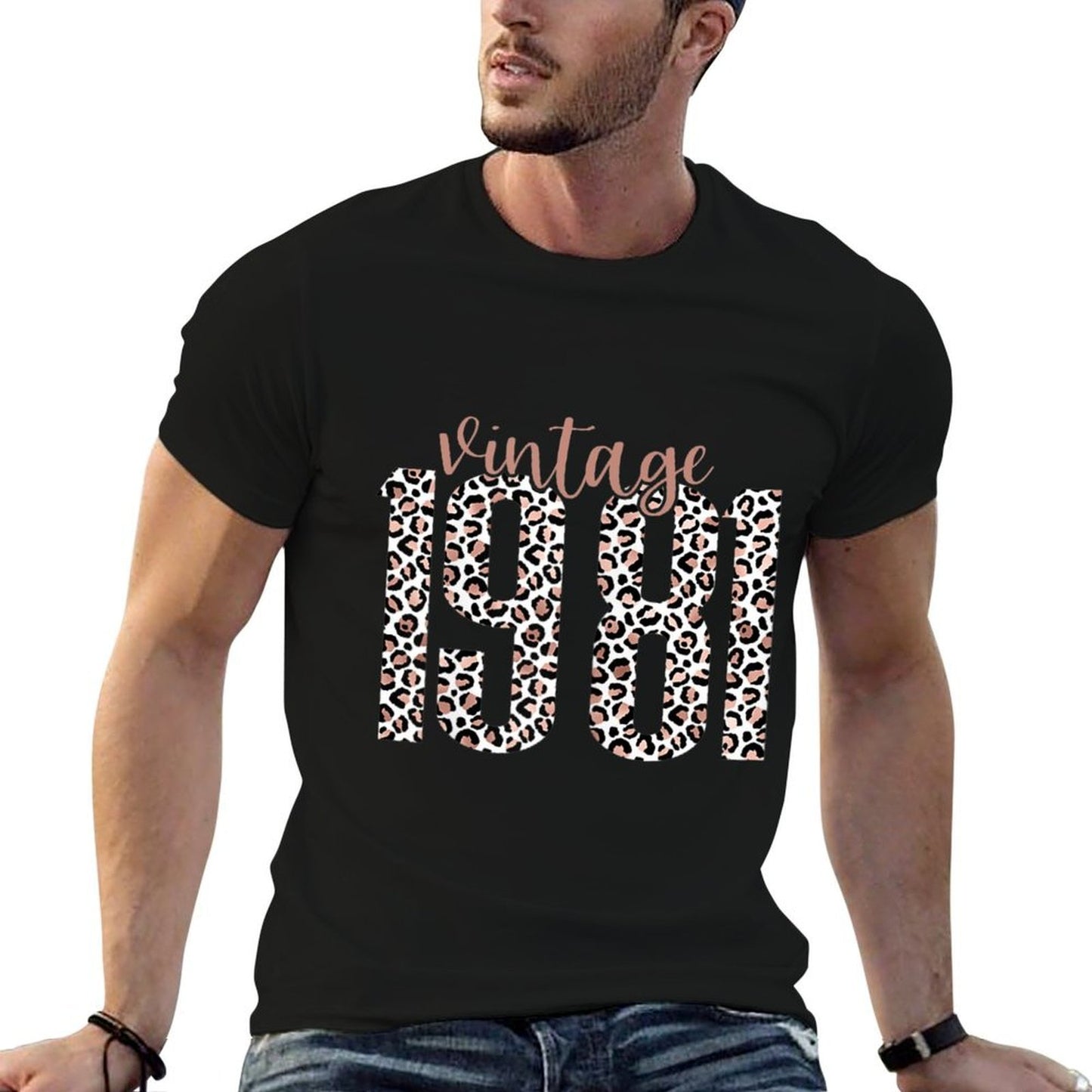 Womens Vintage 1981 Trendy Leopard 40th Birthday Girl Gift Women Affordable Price T-Shirt