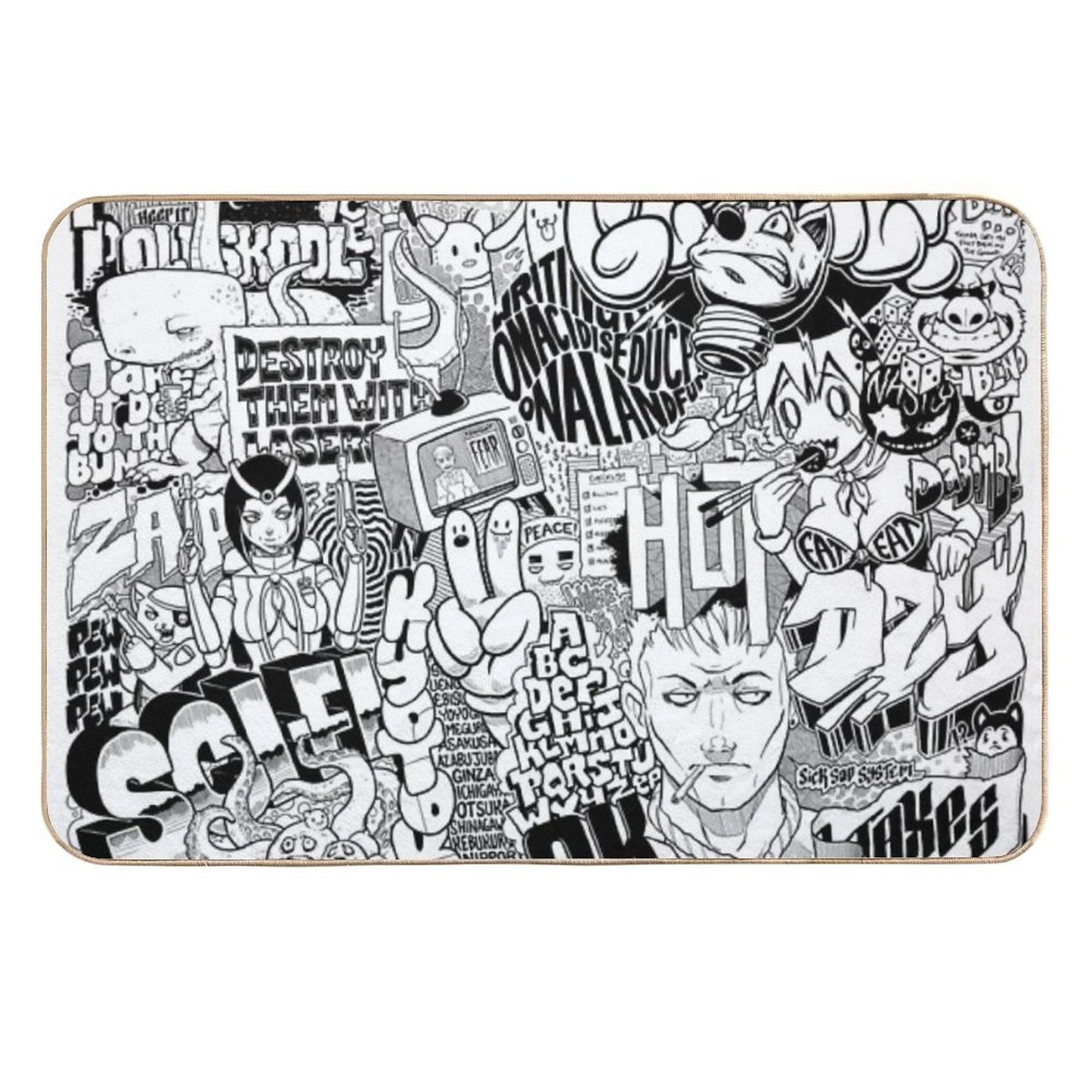 DzyMess No.9 Death & Taxes Anti-Trip Bath Mat