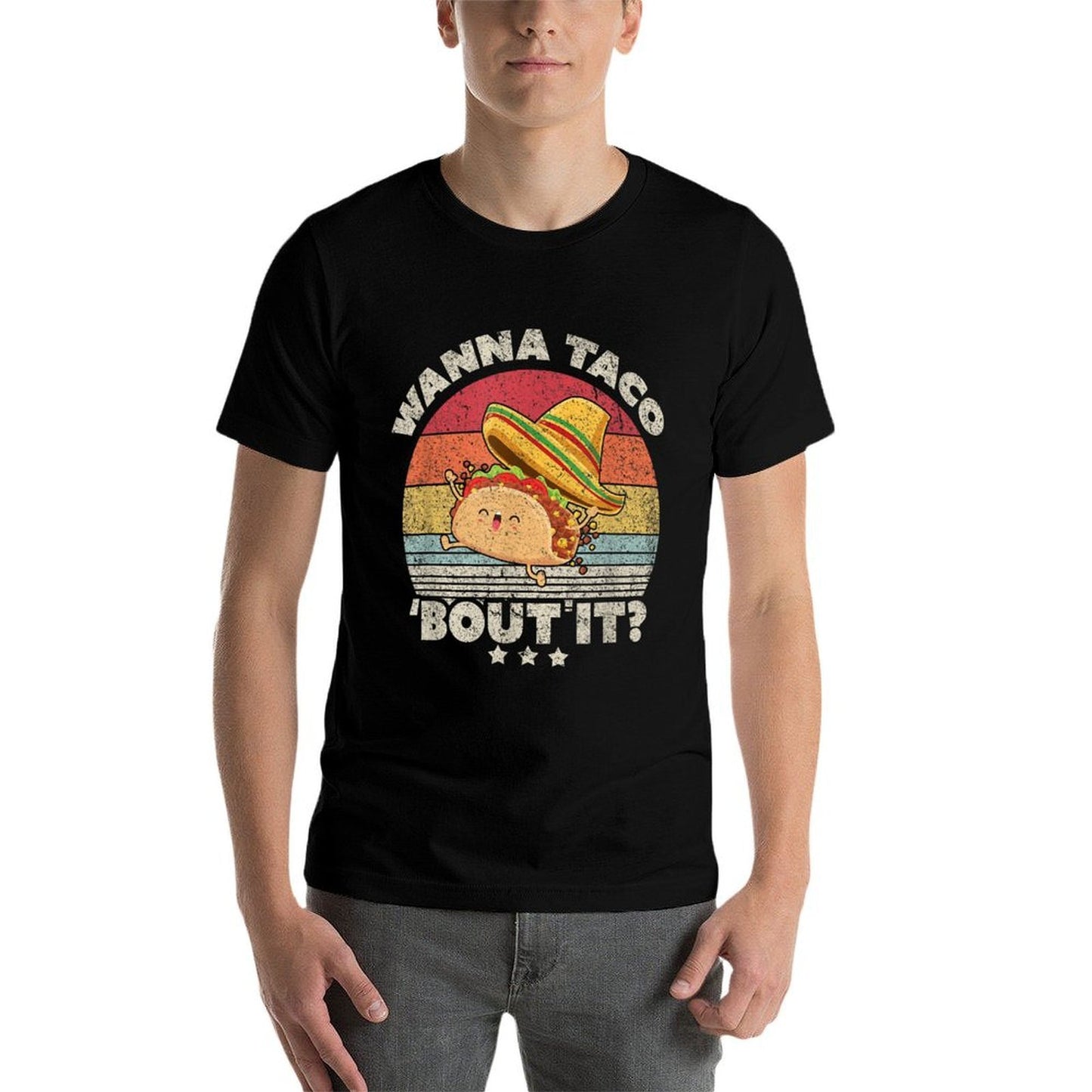 Funny Taco Wanna Taco Bout It Vintage Oversized Silhouette T-Shirt